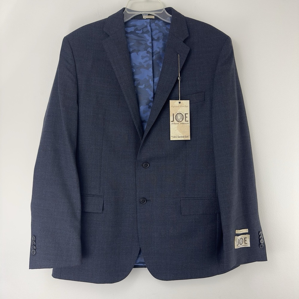 Joseph Abboud JOE Men's Blue‎ Wool Suit Jacket Blazer Size 44R 38W New With Tags